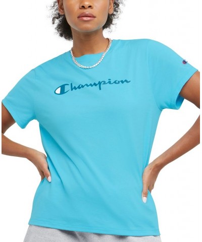 Women's Classic Logo T-Shirt Light Sky Blue $12.36 Tops