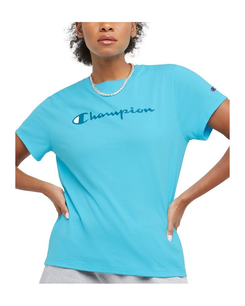 Women's Classic Logo T-Shirt Light Sky Blue $12.36 Tops