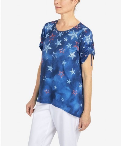 Women's Tie Dye Batik Star Top Navy $27.09 Tops