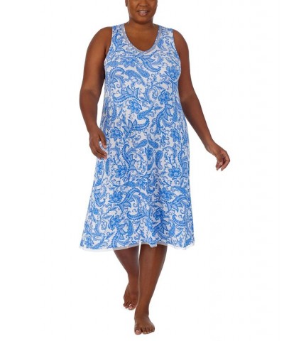 Plus Size Paisley Sleeveless Midi Nightgown Paisley Print $33.54 Sleepwear