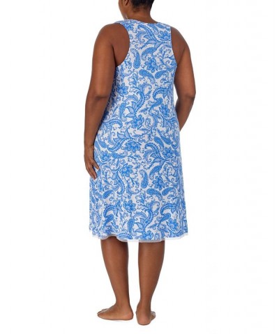 Plus Size Paisley Sleeveless Midi Nightgown Paisley Print $33.54 Sleepwear