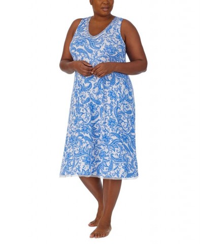 Plus Size Paisley Sleeveless Midi Nightgown Paisley Print $33.54 Sleepwear