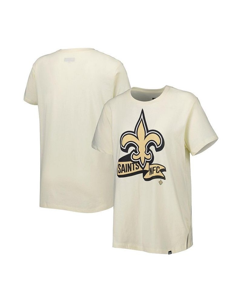 Women's Cream New Orleans Saints Chrome Sideline T-shirt Cream $22.39 Tops