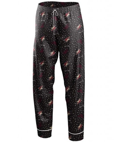 Women's Black Arizona Coyotes Long Sleeve Button-Up Shirt and Pants Sleep Set Black $36.39 Pajama