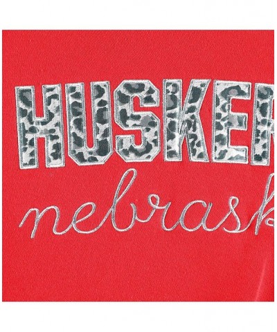 Women's Scarlet Nebraska Huskers Steamboat Animal Print Raglan Pullover Sweatshirt Scarlet $28.70 Sweatshirts