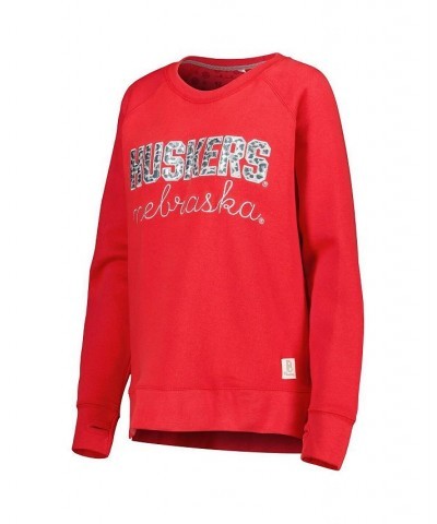 Women's Scarlet Nebraska Huskers Steamboat Animal Print Raglan Pullover Sweatshirt Scarlet $28.70 Sweatshirts