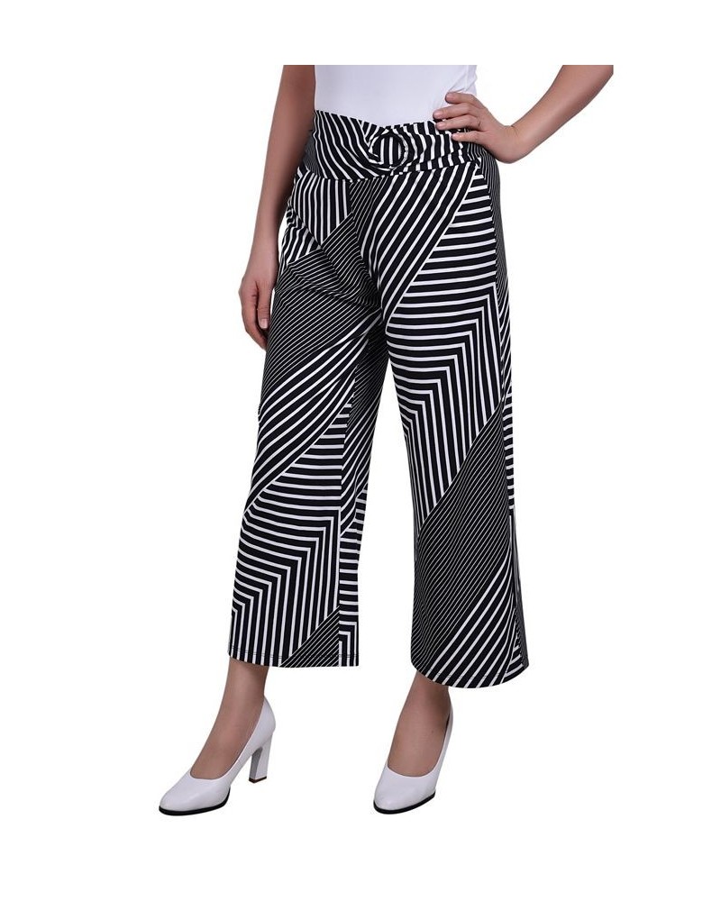 Women's Cropped Pull On with Faux Belt Pants Black Sparkduo $14.88 Pants