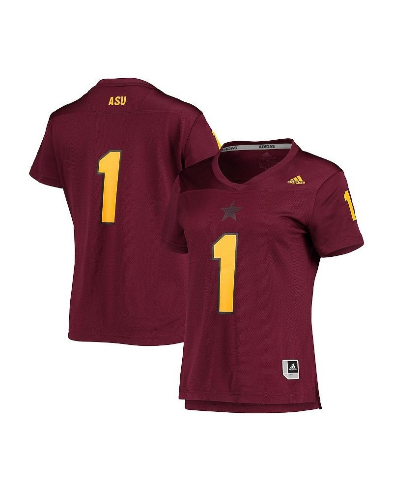 Women's 1 Maroon Arizona State Sun Devils Player Replica Football Jersey Maroon $40.49 Jersey