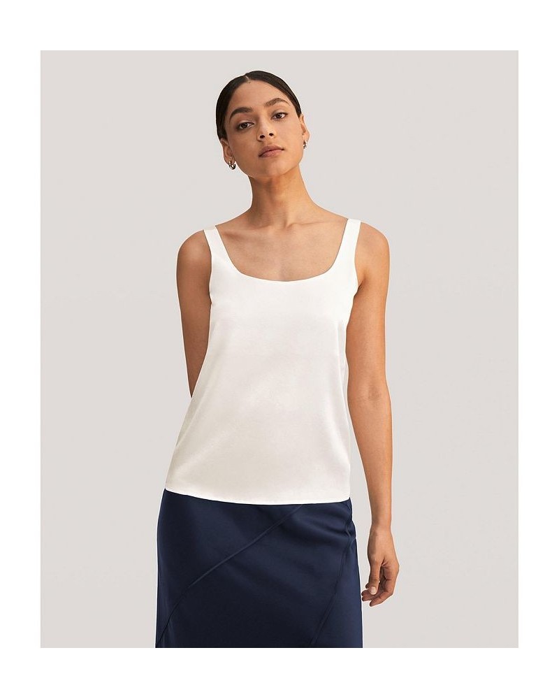 Flattering U Neck Silk Camisole for women Natural white $50.14 Tops