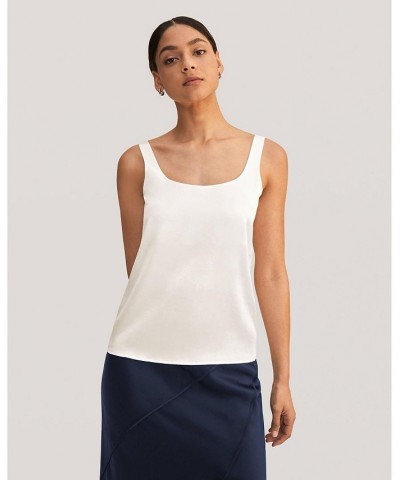 Flattering U Neck Silk Camisole for women Natural white $50.14 Tops