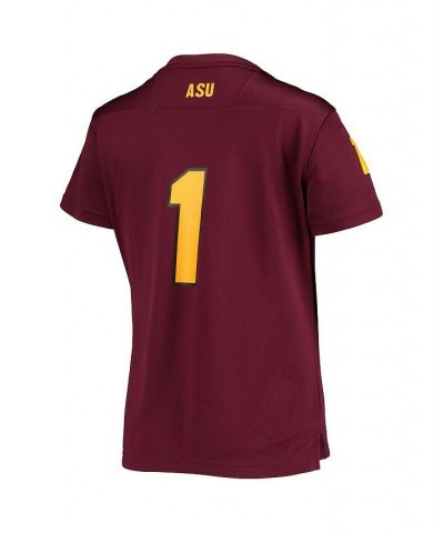 Women's 1 Maroon Arizona State Sun Devils Player Replica Football Jersey Maroon $40.49 Jersey