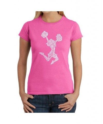 Women's Word Art T-Shirt - Cheer Pink $18.36 Tops