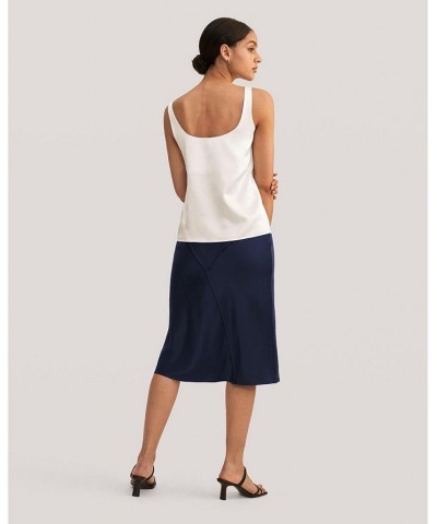 Flattering U Neck Silk Camisole for women Natural white $50.14 Tops