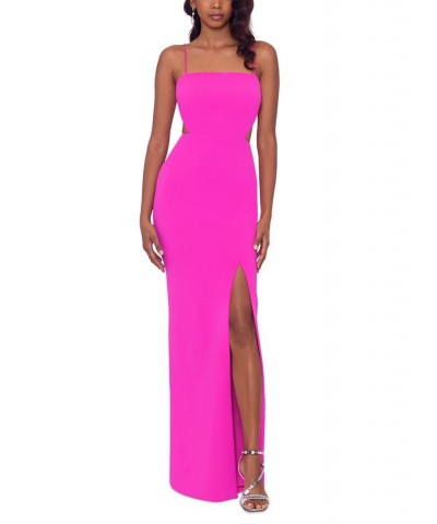 Cutout-Detail Scuba Crepe Gown Fuchsia $81.26 Dresses