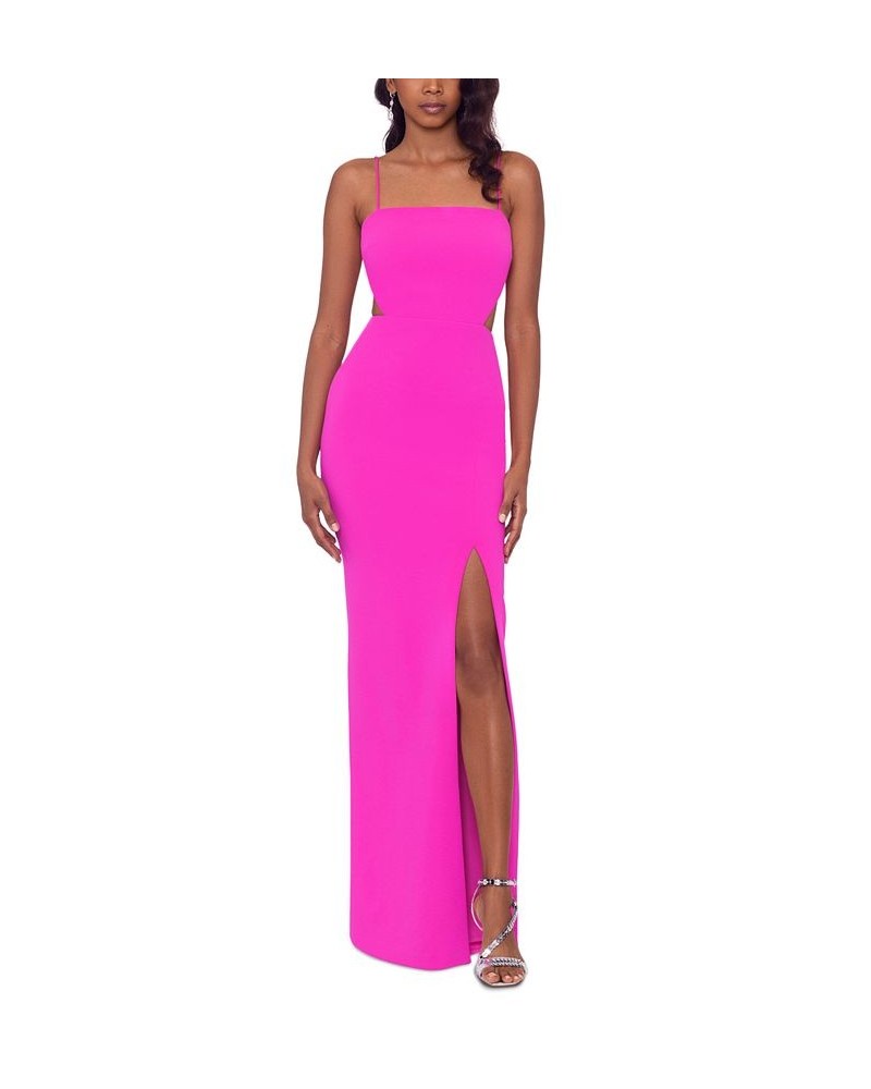 Cutout-Detail Scuba Crepe Gown Fuchsia $81.26 Dresses