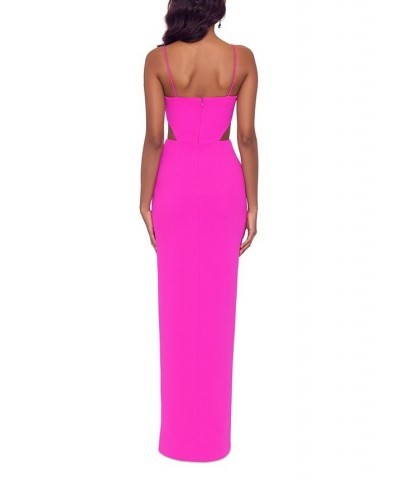 Cutout-Detail Scuba Crepe Gown Fuchsia $81.26 Dresses