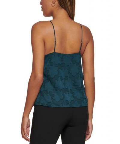 Petite Jacquard V-Neck Camisole Forest $23.25 Tops