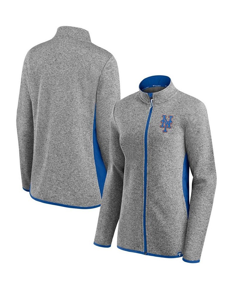 Women's Heather Charcoal New York Mets Primary Logo Fleece Full-Zip Jacket Heather Charcoal $36.00 Jackets