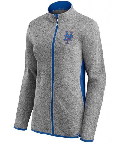 Women's Heather Charcoal New York Mets Primary Logo Fleece Full-Zip Jacket Heather Charcoal $36.00 Jackets