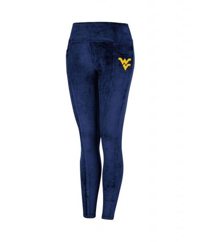 Women's Navy West Virginia Mountaineers Bonita Run Velour Leggings Navy $32.39 Pants