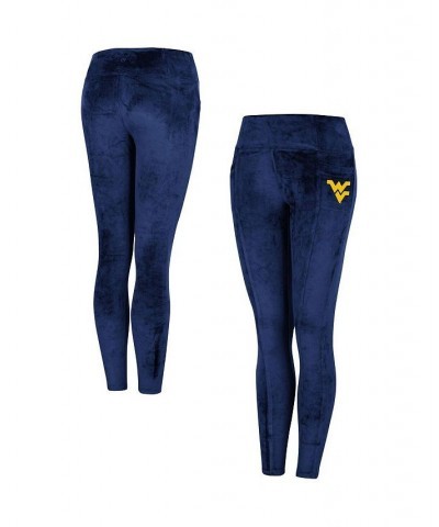 Women's Navy West Virginia Mountaineers Bonita Run Velour Leggings Navy $32.39 Pants