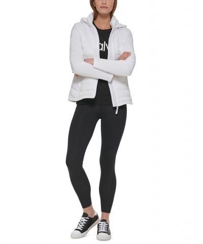 Women's Hooded Mix Media Coat White $48.10 Coats