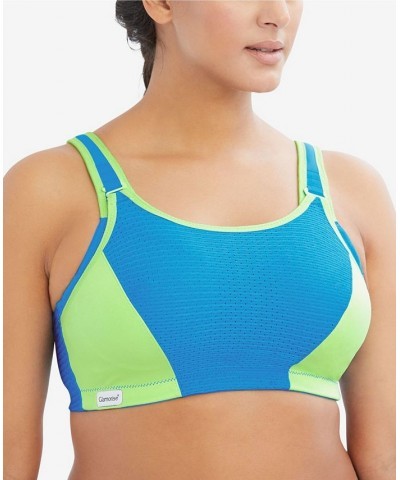 Women's Full Figure Plus Size Adjustable Wirefree Sports Bra Blue $21.91 Bras