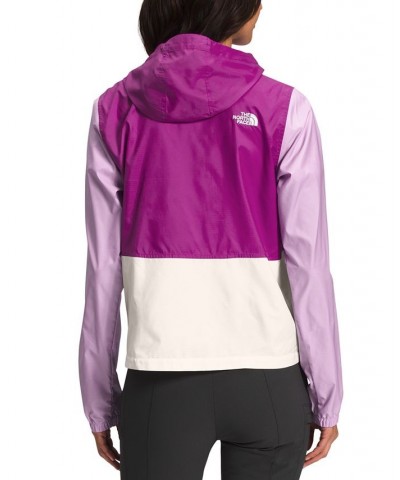 Women's Cyclone Hooded Jacket Purple Cactus Flower/Lupine/Gardenia White $41.40 Jackets