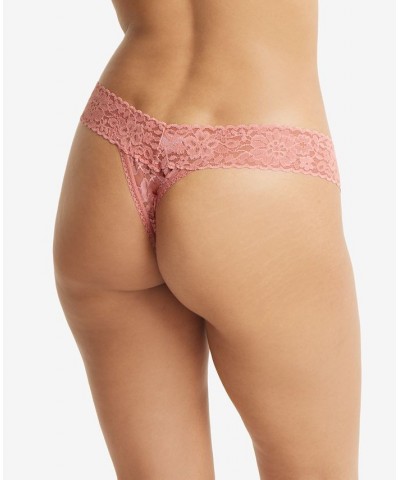 Women's Daily Lace Low Rise Thong 771001 Antique Rose Pink $19.04 Panty