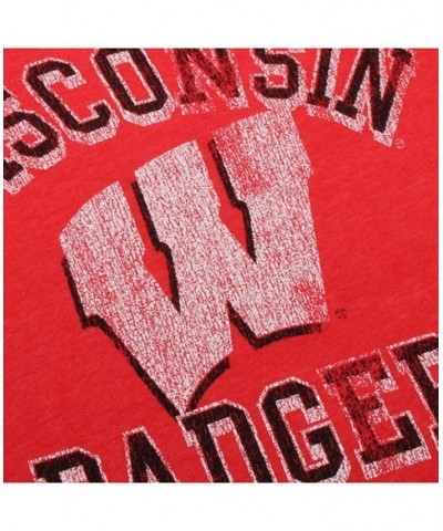 Women's Red Wisconsin Badgers Funnel Neck Pullover Sweatshirt Red $34.19 Sweatshirts