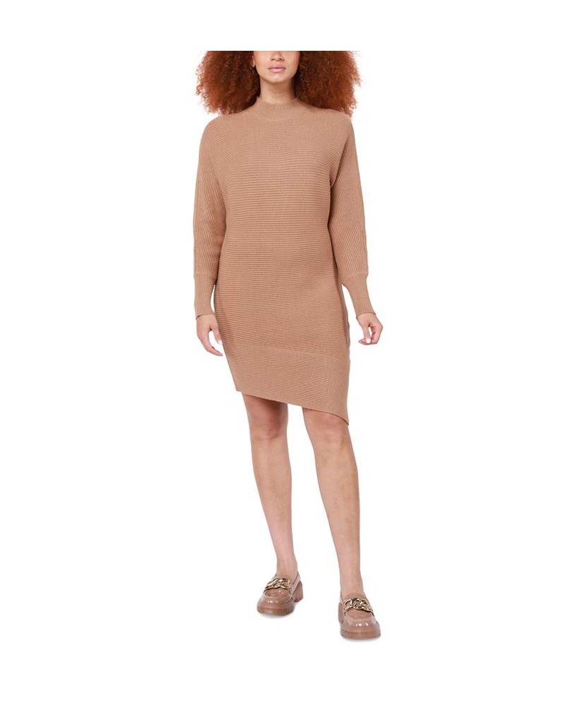 Petite Asymmetrical Sweater Dress Camel $39.50 Dresses