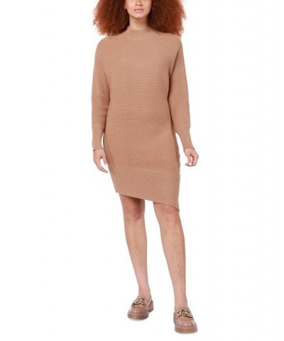 Petite Asymmetrical Sweater Dress Camel $39.50 Dresses