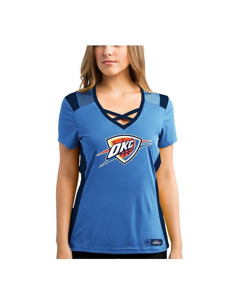 Women's Blue Navy Oklahoma City Thunder Draft Me V-Neck T-shirt Blue, Navy $33.79 Tops