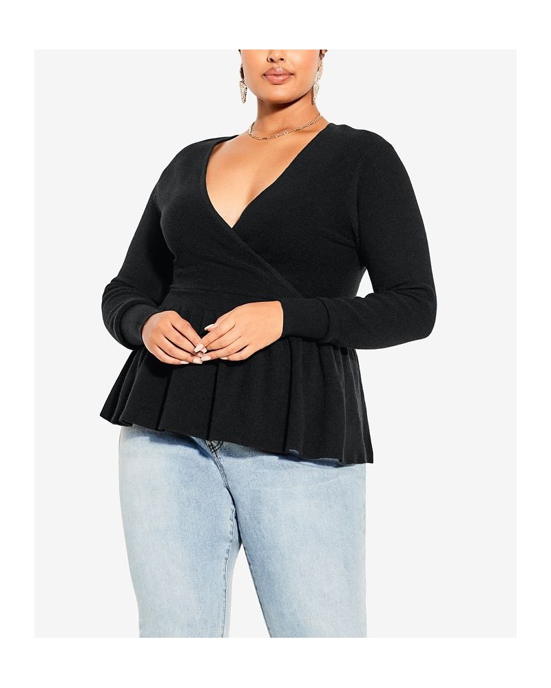 Trendy Plus Size Natalie Jumper Sweater Black $46.28 Sweaters