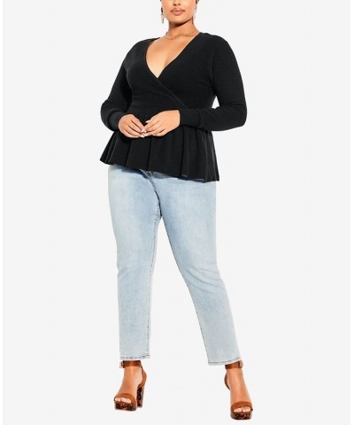 Trendy Plus Size Natalie Jumper Sweater Black $46.28 Sweaters