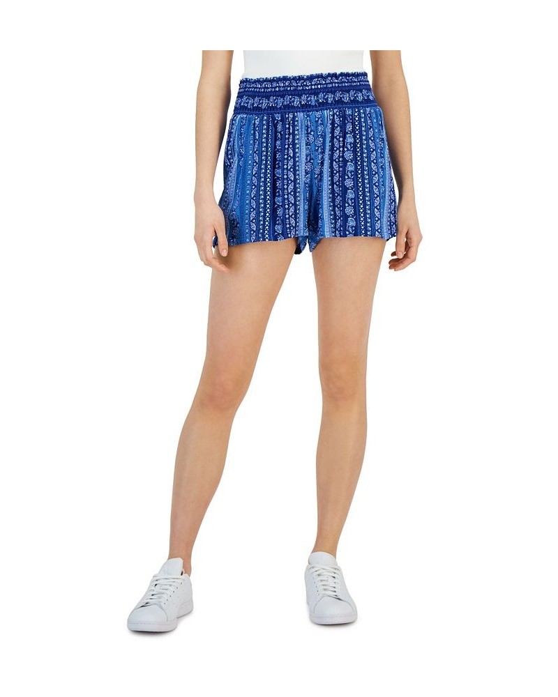 Juniors' Printed Soft Pull-On Shorts Blue/denim $11.97 Shorts