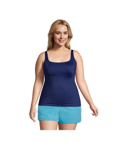 Women's Plus Size Square Neck Underwire Tankini Swimsuit Top Adjustable Straps Deep sea navy $48.37 Swimsuits