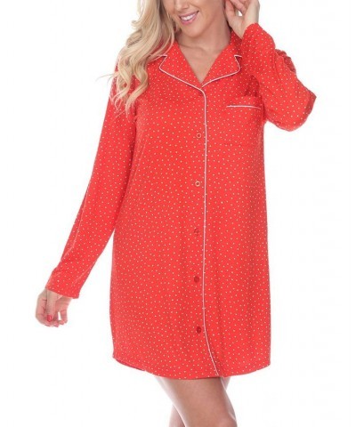 Long Sleeve Nightgown Red $18.48 Sleepwear