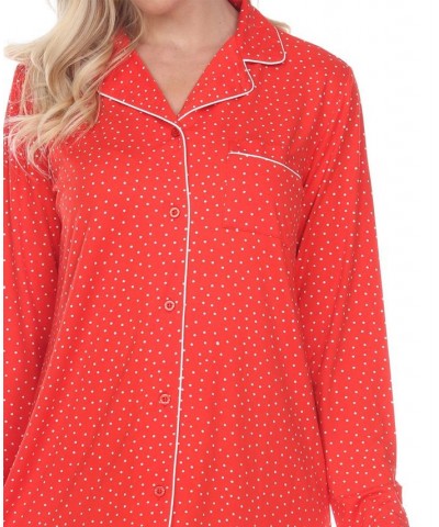 Long Sleeve Nightgown Red $18.48 Sleepwear