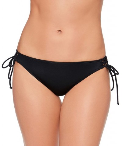 Juniors' Lace-Up Hipster Bikini Bottoms Black $15.00 Swimsuits