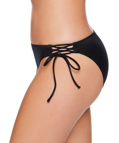 Juniors' Lace-Up Hipster Bikini Bottoms Black $15.00 Swimsuits