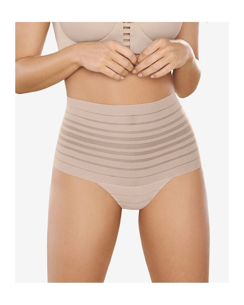 Women's Lace Stripe High-Waisted Cheeky Hipster Panty Tan/Beige $15.75 Panty