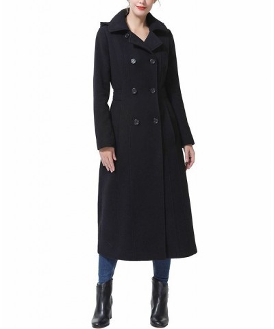 Women's Laila Long Hooded Wool Walking Coat Black $52.08 Coats