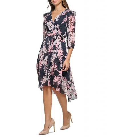 Petite Floral-Printed Faux-Wrap Dress Sky Cap/en $71.52 Dresses