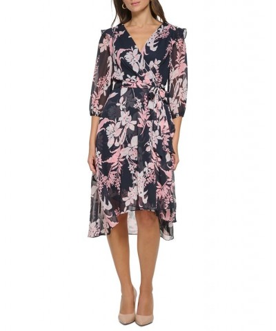 Petite Floral-Printed Faux-Wrap Dress Sky Cap/en $71.52 Dresses