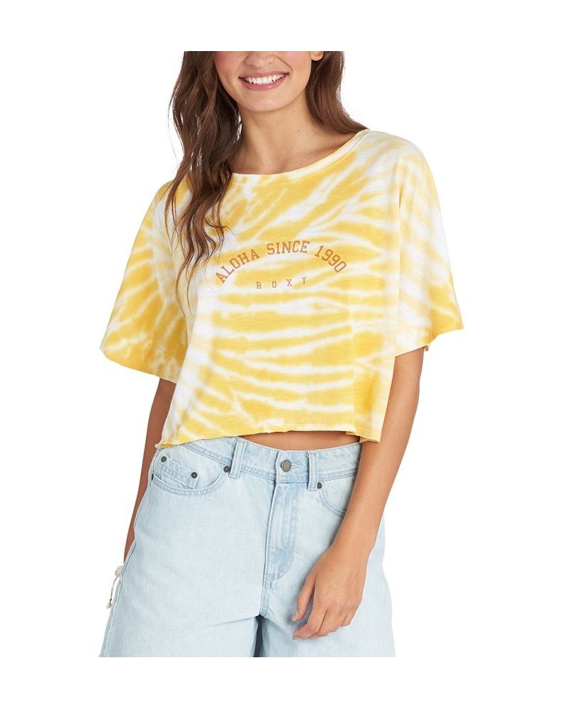 Juniors' Aloha Day Tie-Dye T-Shirt Ochre $28.50 Tops