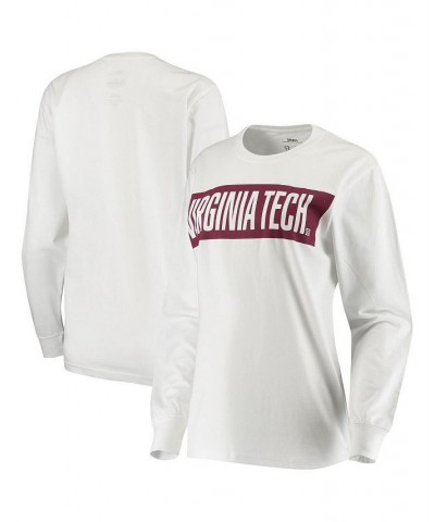 Women's White Virginia Tech Hokies Big Block Whiteout Long Sleeve T-shirt White $23.84 Tops