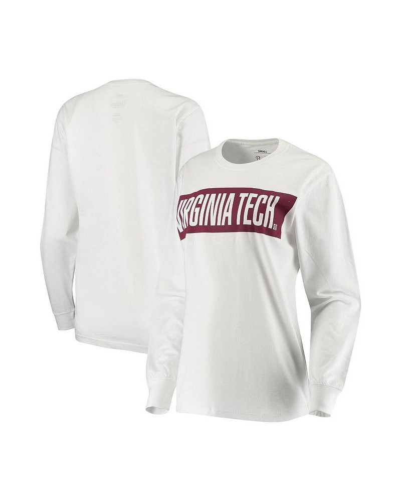 Women's White Virginia Tech Hokies Big Block Whiteout Long Sleeve T-shirt White $23.84 Tops