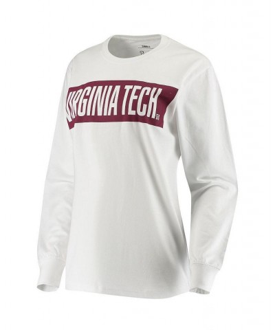 Women's White Virginia Tech Hokies Big Block Whiteout Long Sleeve T-shirt White $23.84 Tops