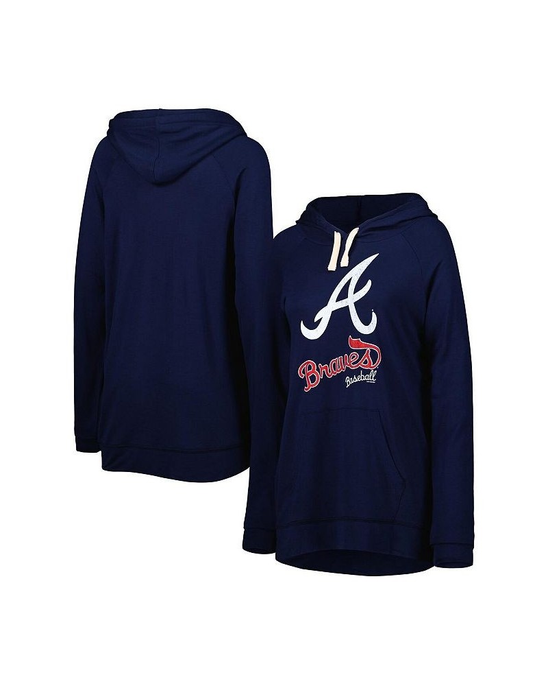 Women's Navy Atlanta Braves Pre-Game Raglan Pullover Hoodie Navy $42.39 Sweatshirts